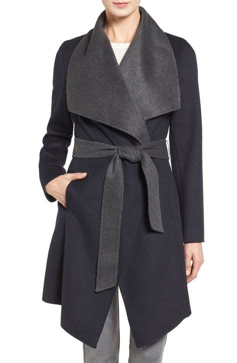 michael michael kors double-face wool-blend wrap coat|Double Face Wool Blend Robe Coat .